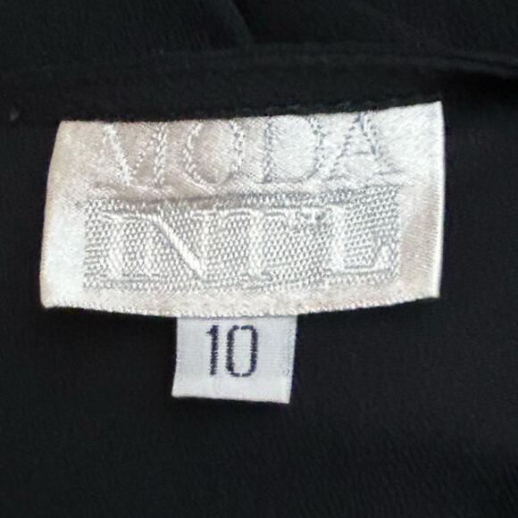 Vintage 1940s style Black beaded Rhinestone Party Dress Cowl Neck / Small - Picture 4 of 5